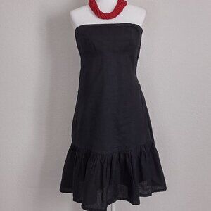 Strapless Black Dress Linen Size 2